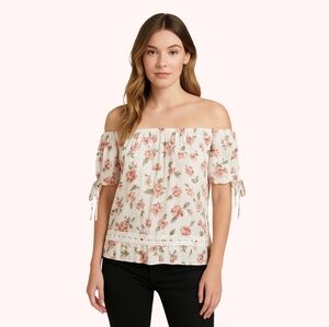 ⭐Dex Romantic Off-Shoulder Floral Peasant Top